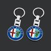 FPEV2 Porte-clés Emblème de Voiture Porte-clés Badge Porte-anneau de Porte-clés Pour Alfa Romeo Giulia Giulietta Stelvio Mito Sportiva 147 159 156 Valve