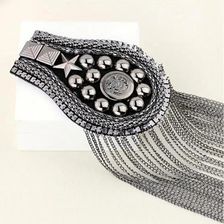 Stage Performance Tassel Shoulder Badge Suit Dress Shoulder Flower Decoration Costume Accessories Shoulder Pads for Clothing