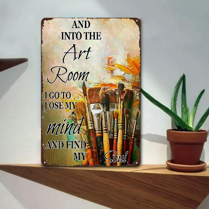 Vintage Metal Iron Art Room Sign, Motivational Wall Decor for Artist'S Home, Bar, Cafe And Studio