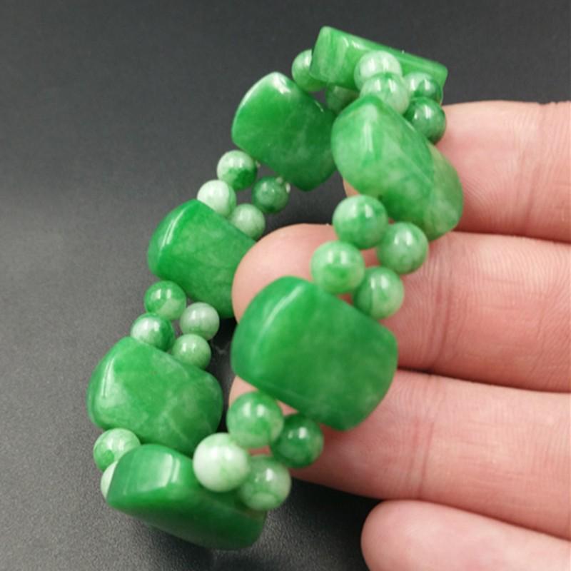 Jadeite Jade Green Bracelet from Myanmar Size 11