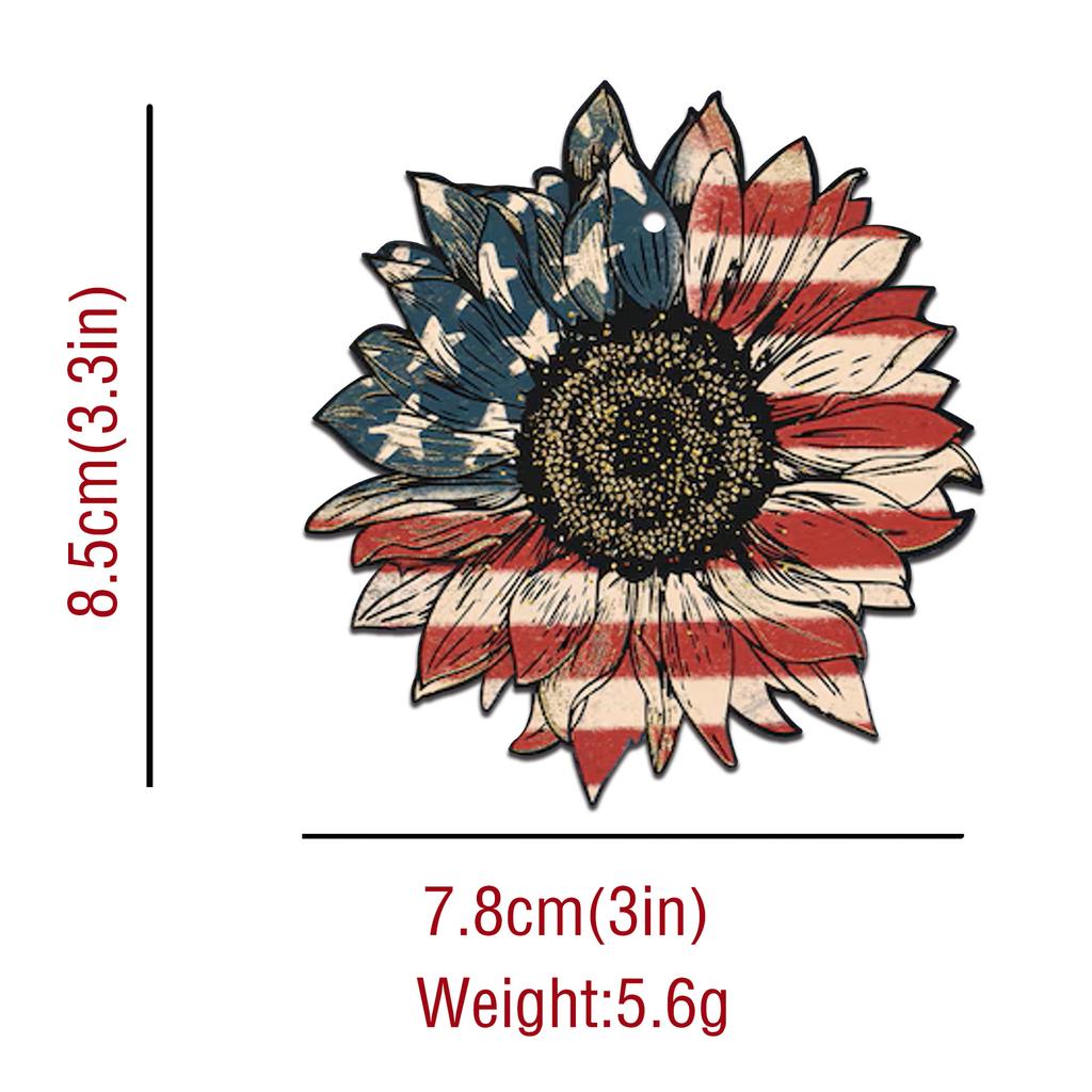 4th of July Wooden Wall Mount Door Sign - Patriotic Star Flag Decor with Independence Day Theme - Ideal for Memorial Day and Sum