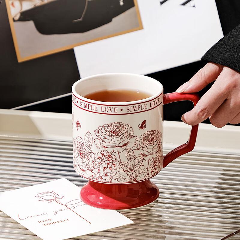 Elegant Red Rose Ceramic Mug