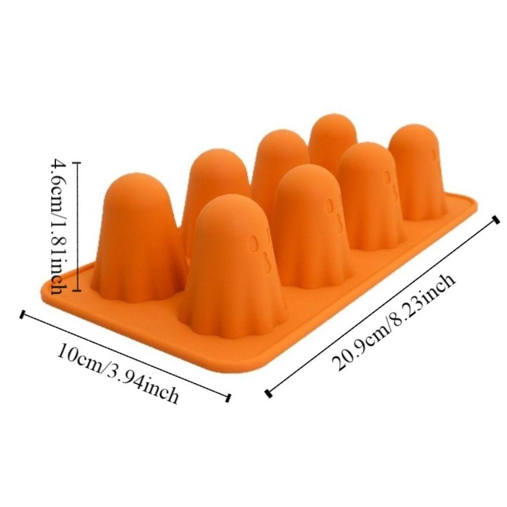 Orange Ghost Jello Mold Silicone Chocolate Mold DIY Halloween Ghost Baking Mold  Kitchen Baking