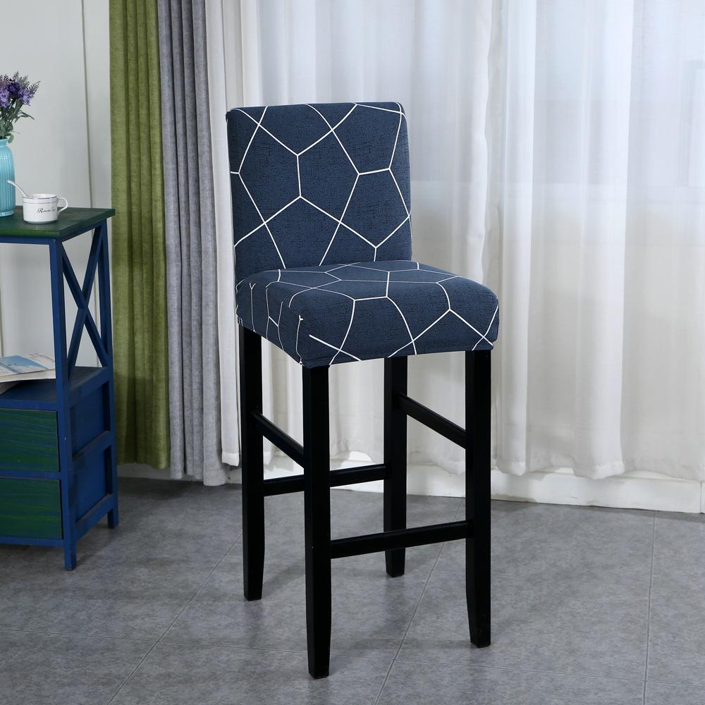 Elastic Bar Stool Chair Cover Home Dining Room Bar Seat Cover Geometric Style Restaurant Hotel Decor Washable Easy Cover 1pc