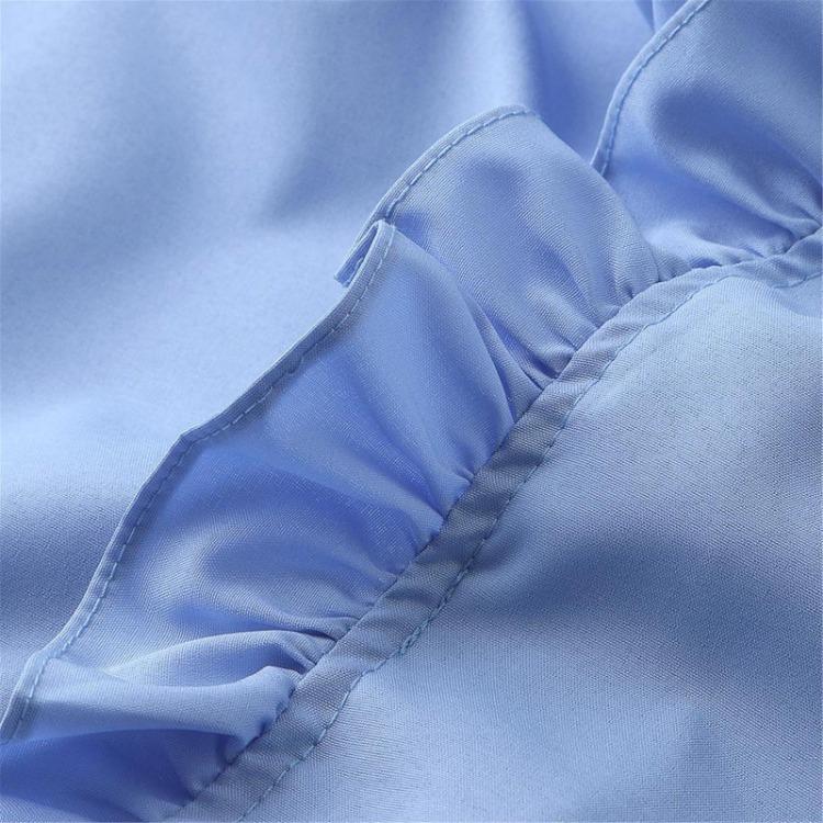 Elegant Women's Fashion Long Sleeve Solid Color Comfort Ruffle Blouse Shirt