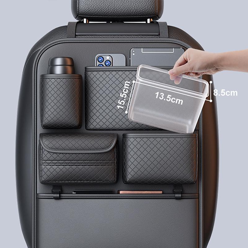 1pcs Car Seat Back Storage Bag Multifunction Backseat Organizer Storage Pocket Wear-Resistant Seat Anti Kick Guard