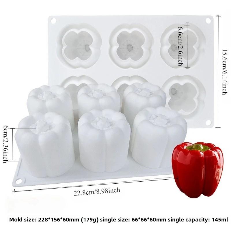 

3D Fruit Mousse New Ssilicone Baking Mold Creative Shape Sweet Pepper Chocolate Cake Mousse Dessert Pastry Decoration Bakeware белый