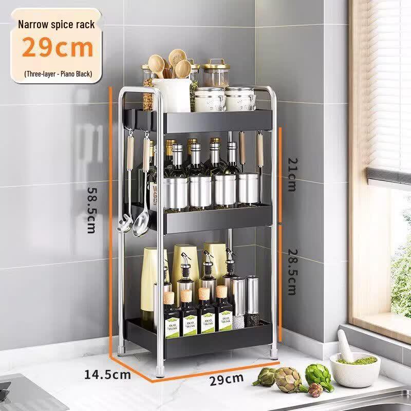 Cream Style Bamboo Countertop Spice Rack