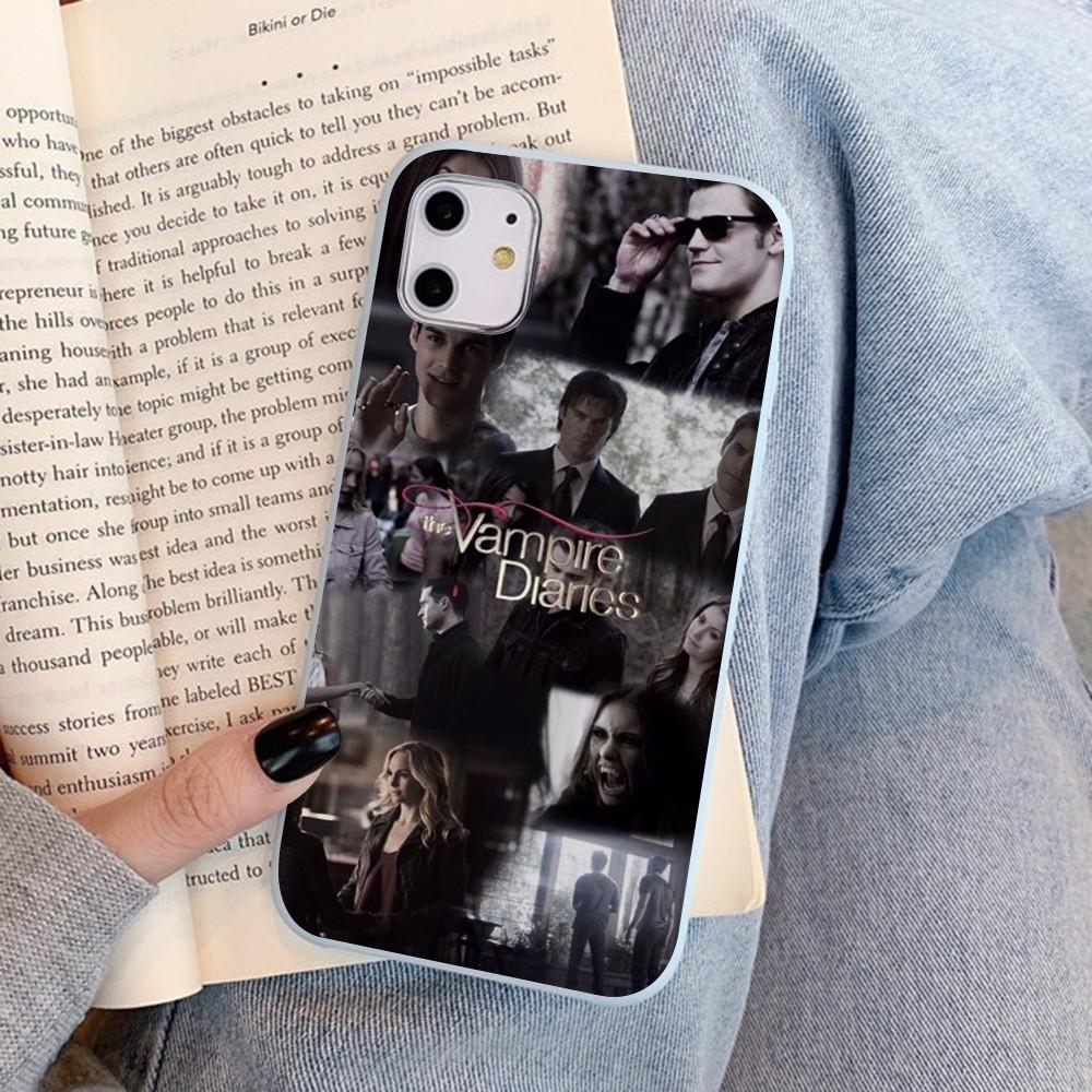 American Movie The Vampire Diaries Phone Case For IPhone 14 11 12 13 Mini Pro Xs Max 8 7 6 6S Plus X XR Solid Candy Color Case