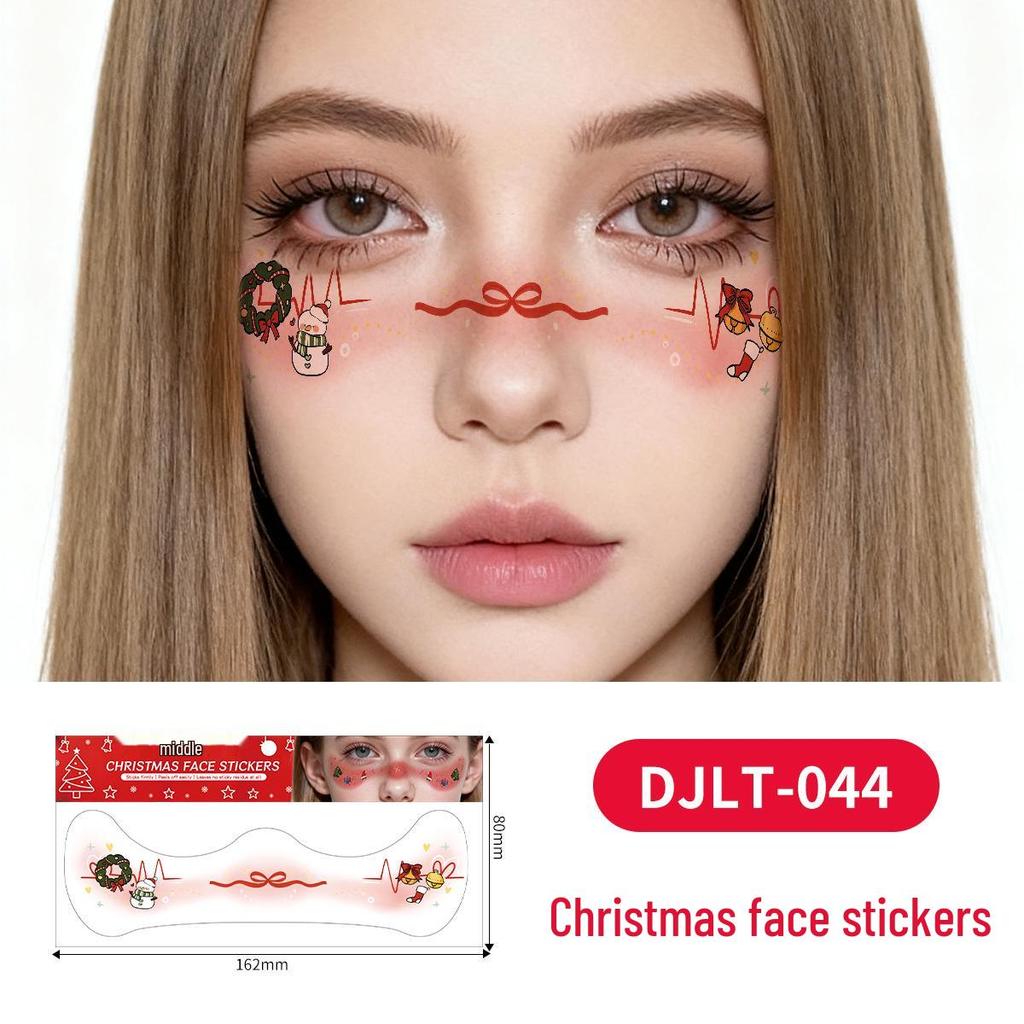 Christmas Tattoo Stickers: Easy-to-Remove Temporary Makeup Tattoos with Tree, Reindeer, and Snowflake Designs.
