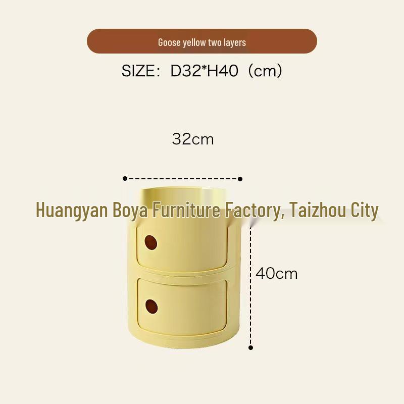 Compact Modern Round Bedside Table with Multifunctional Storage