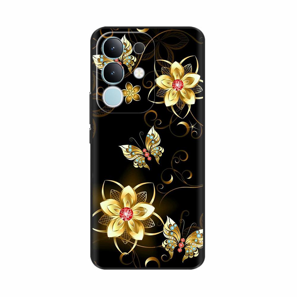 For Vivo Y29 4G Case Cover 2025 Lovely Flowers Soft Silicone Capa Phone Cases For Vivo Y29 4G Case Cartoon Shockproof Bags Coque