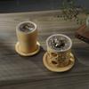 Bamboo Candle Holder Aromatherapy Heating Holder with Stainless Steel Strainer Incense Burner for Yoga SPA Aromatherapy