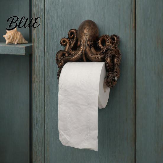 Wandmontierter Papierhandtuchhalter Ozean Toilettenhalter Schildkröte/Oktopus/Hai Form Platzsparend Rollenaufbewahrung Harz Organizer für Küche
