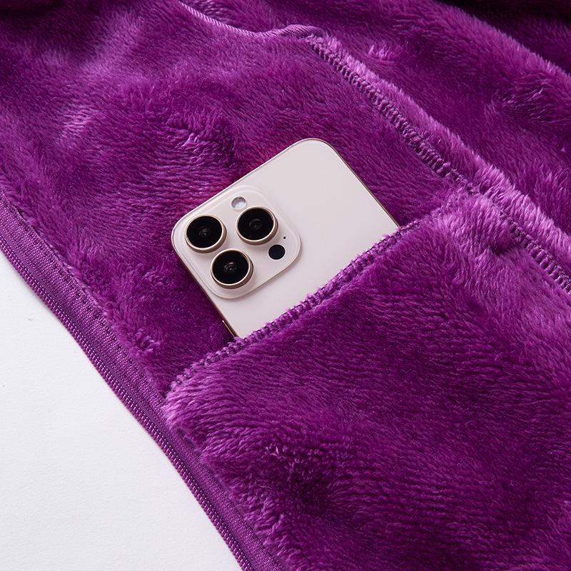 Women's European Size Fleece Vest - Casual Stand Collar Outerwear for Autumn/Winter, Plus Velvet Sleeveless Cardigan