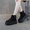 Automne et hiver nouvelles bottes de neige talon compensé chaussures montantes mates chaussures pour femmes plateforme décontractées chaussures en coton polyvalentes étudiants
