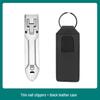Foldable Stainless Steel Flat-Edge Nail Clippers - Portable Manicure and Toenail Tools.