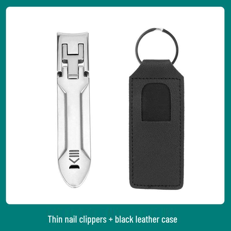 Foldable Stainless Steel Flat-Edge Nail Clippers - Portable Manicure and Toenail Tools.