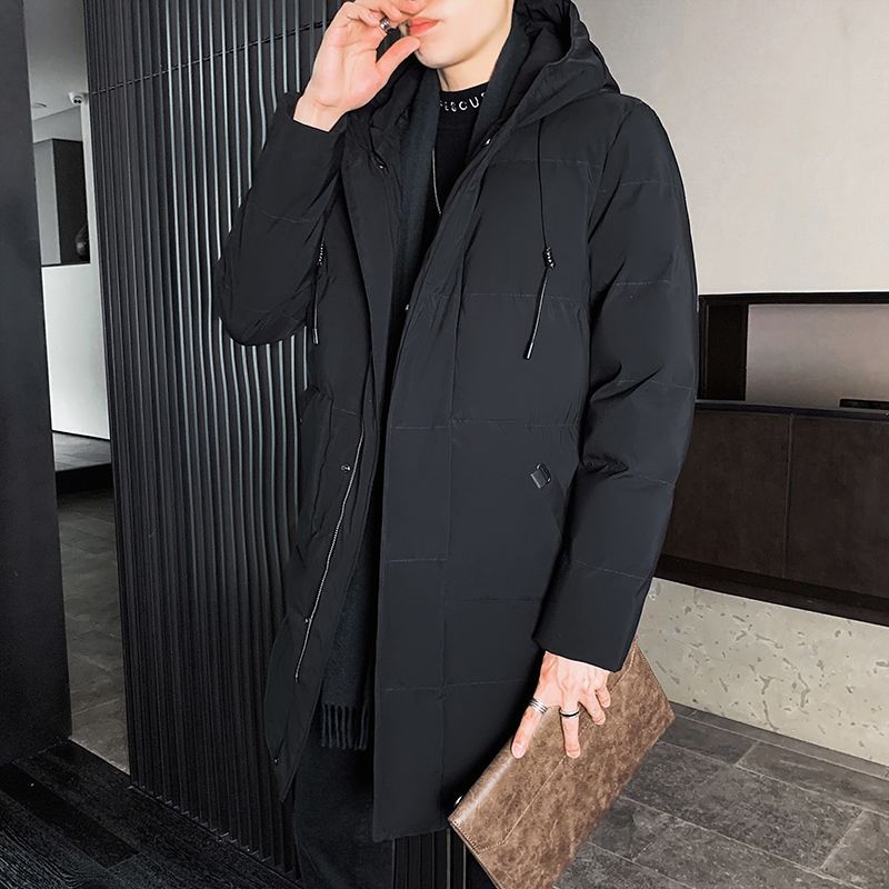 Hooded Cotton-padded Jacket Men's Mid-length Winter Cotton Overcoat Men's Knee-length Thick Down Jacket Plus-size Cotton-padded Jacket