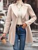 Gabardina con cuello de solapa Abrigo cortavientos para mujer Ropa entallada Mujer Capa holgada Abrigo de lana de un solo botón Prendas de abrigo