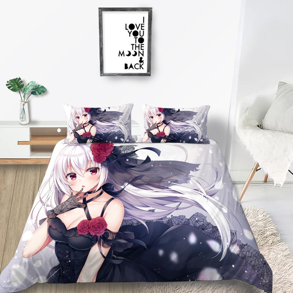 Cartoon Mädchen Bettwäscheset Kinderzimmer Bettbezug und Kissenbezug AU/EU/US Doppelbett/Doppelbett Volle Größe