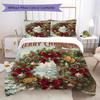 Christmas Door Pattern Bedding Uilt Set Uilt Cover Pillowcase Home Decoration Birthday Gift (1 * Duvet Cover + 2 * Pillowcase Without core)_XIA