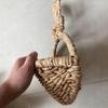 Handwoven Rabbits Ear Shape Flower Basket Natural Rattan Breathable Flower Holder for Home Decors and Storage
