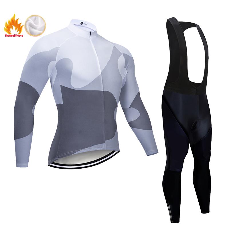 Fleece Men's  Warm Long-sleeved Suit Soad Bike Bicycle Jacket Overalls Riding Suit 2026 Winter Warm Cycling Clothing Set