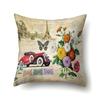 Polyester Pillowcase Automobile Decoration Retro Print Pillowcase Waist Cushion Cover Tower Bedside Cushion Cover