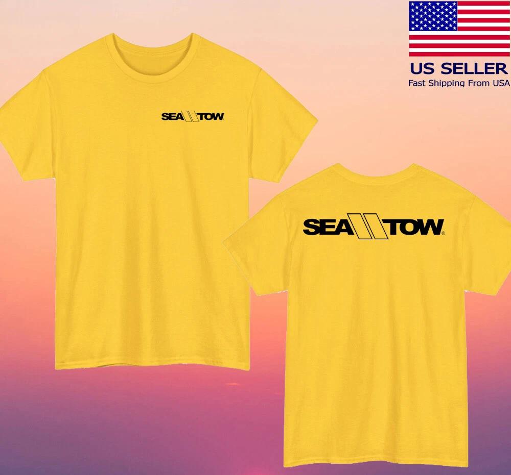 Sea Tow Boat Towing Boats Racing Yellow Size S-5XL S