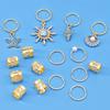 45Pcs Blue Dreadlocks Braid Hair Rings Baroque Hair Beads Set  Loc Hair Jewelry