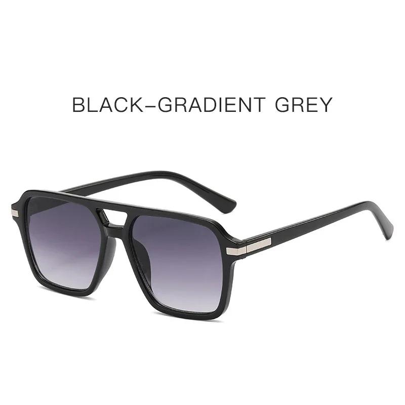  Vintage Double Bridges Square Sunglasses Men Gradient Lens Eyewear Shades Women Trending Sun Glasses UV400