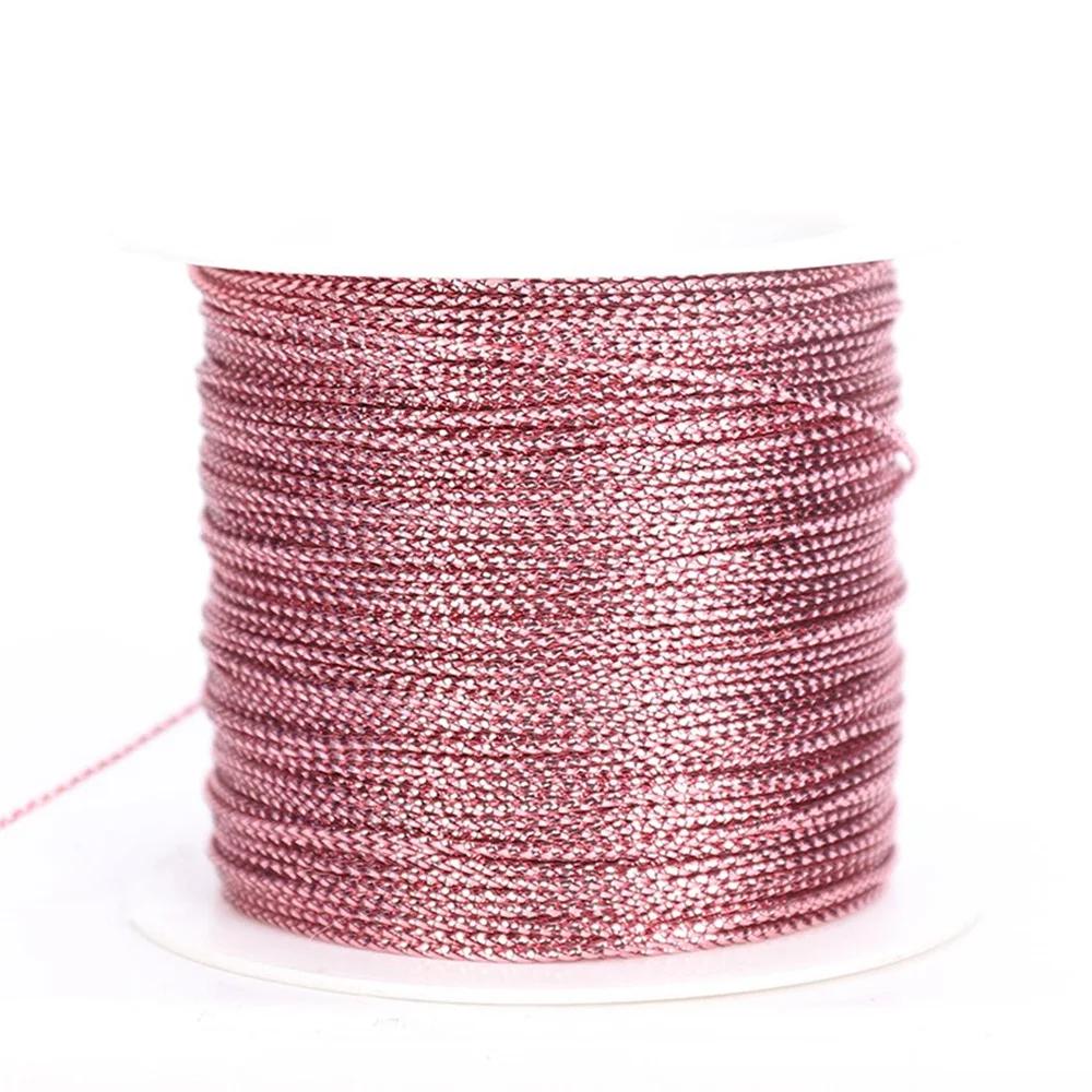 Meters Gold Silver Red Tag Line Bracelet Making Tying Rope Metallic Cord Packaging Thread Christmas Strap Ribbon Tinsel String