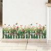 Rose Floral Garden Fence Wall Sticker Self Adhesive Room Hallway Decor