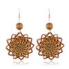 Vintage Rattan Knit Flower Earrings For Women Woman Jewelry Accessories