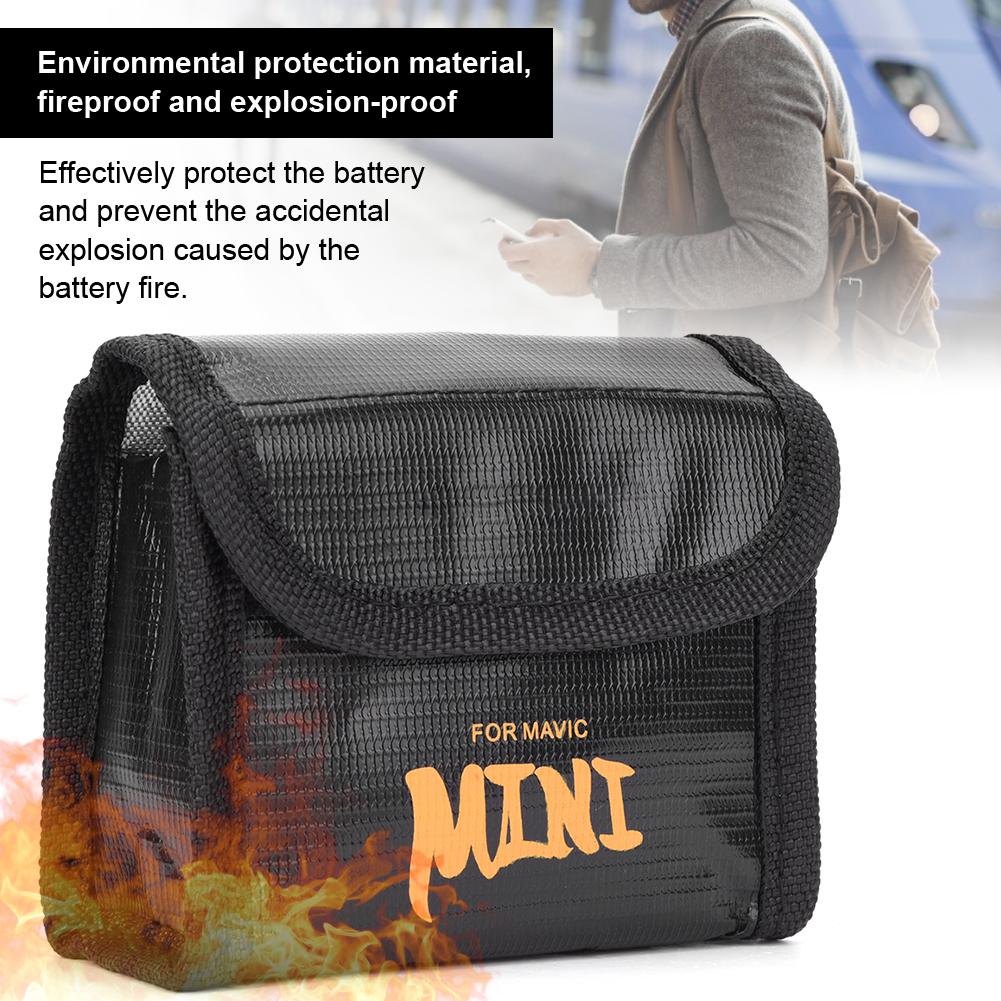 High Temperature Resistance Explosion Proof Lithium Battery Case Safety Bag for Mavic Mini(Black )