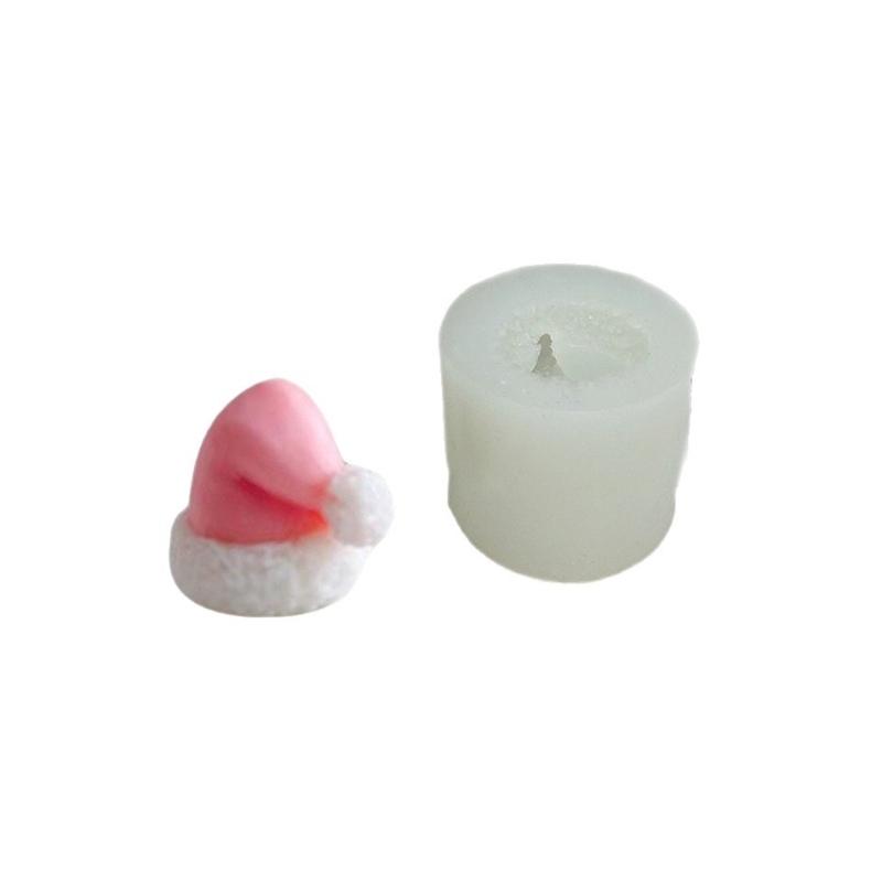 Christmas Candle Silicone Mold Heat Resistant Christmas Hat Silicone Mould For Candle Soap Chocolate Holiday Decoration