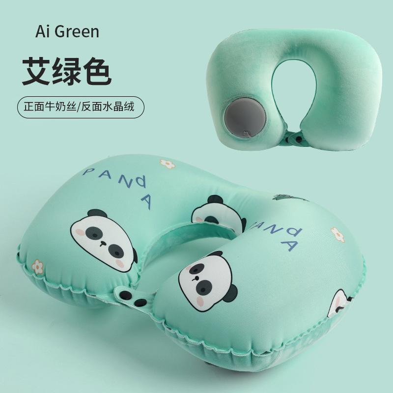 

Inflatable pillow Air and warm inflatable u-shaped pillow Travel portable neck pillow Can store aircraft pillow single simple outfit