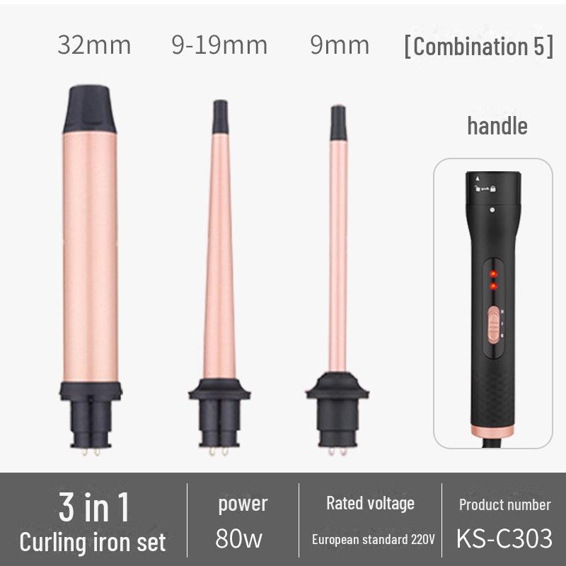 19mm Three-in-One Curling Iron Set for Salon-Quality Big Waves