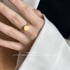Different Round Female Avatar Golden Titanium Steel Trendy Ring