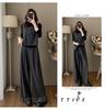 2025 French Retro Three-Piece Women's Suit: Autumn/Winter Vest, Top & Wide-Leg Pants