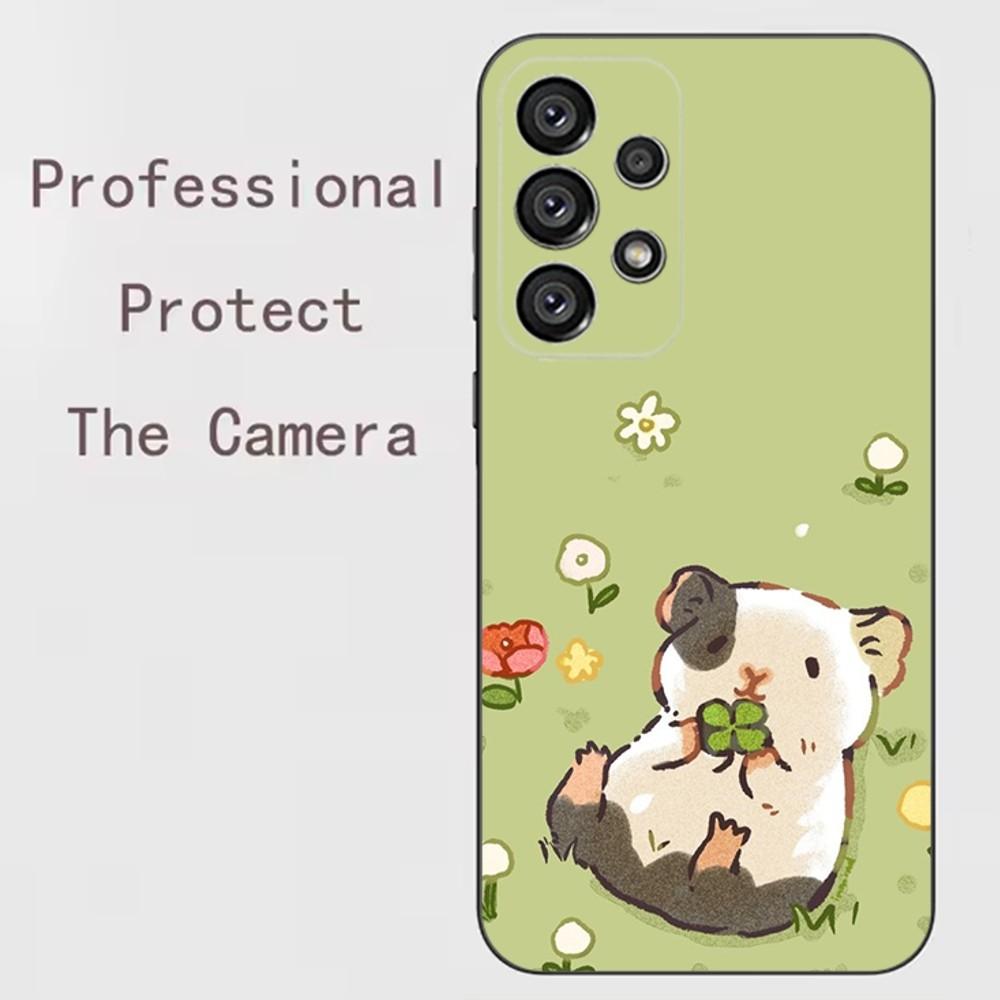 Cute Hamster  Phone Case For Samsung Galaxy A91,A80,A73,A72 ,A71,A53A52,A32 ,A31A22,A21s,A20,Black Cover