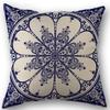 Rich Floral Pillow Covers Navy Blue White Chinoiserie Durable Bohemian Decor For Living Room, Bedroom Cushion Cases