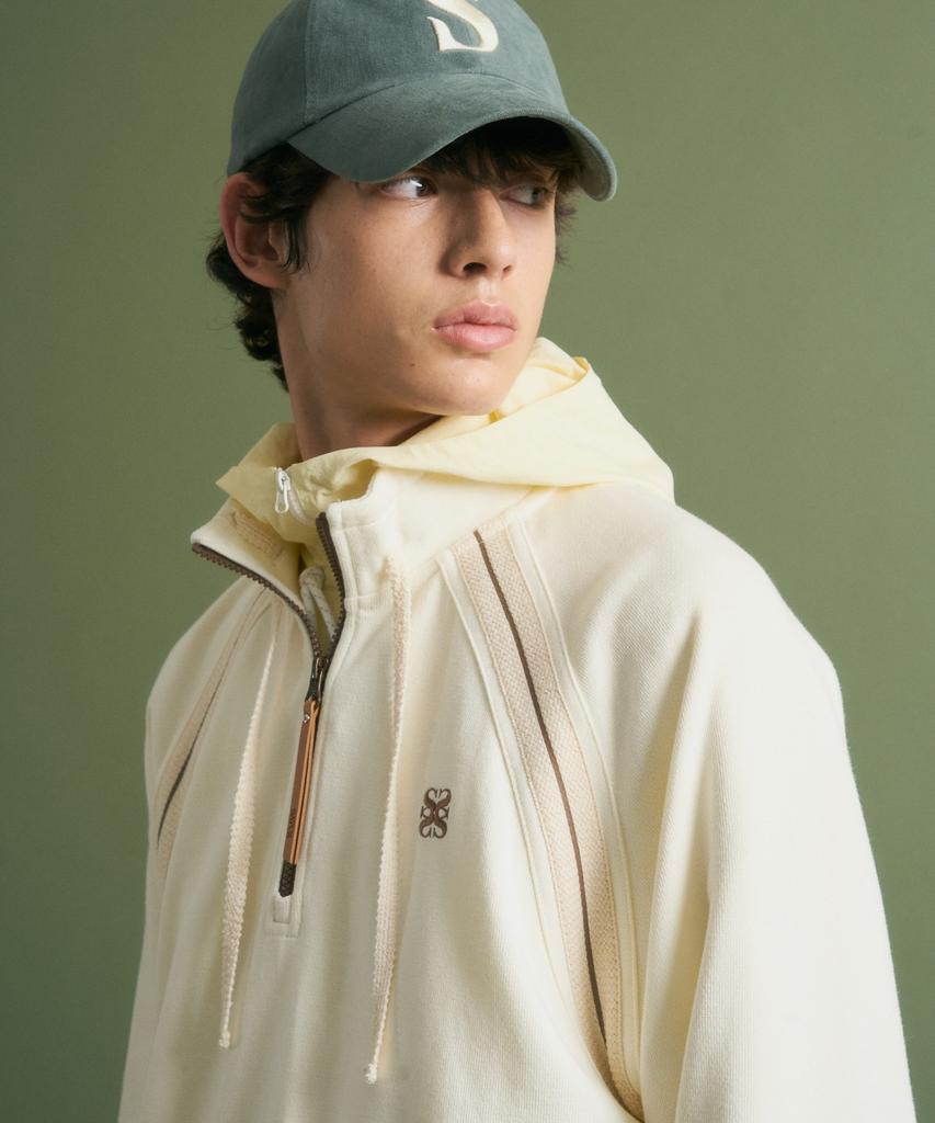 Seteo Lawton Half Zip-Up Sweatshirt Cream