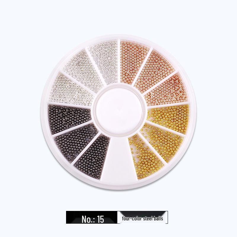 

12-секционный лоток металлических заклепок и страз для японского нейл-арта