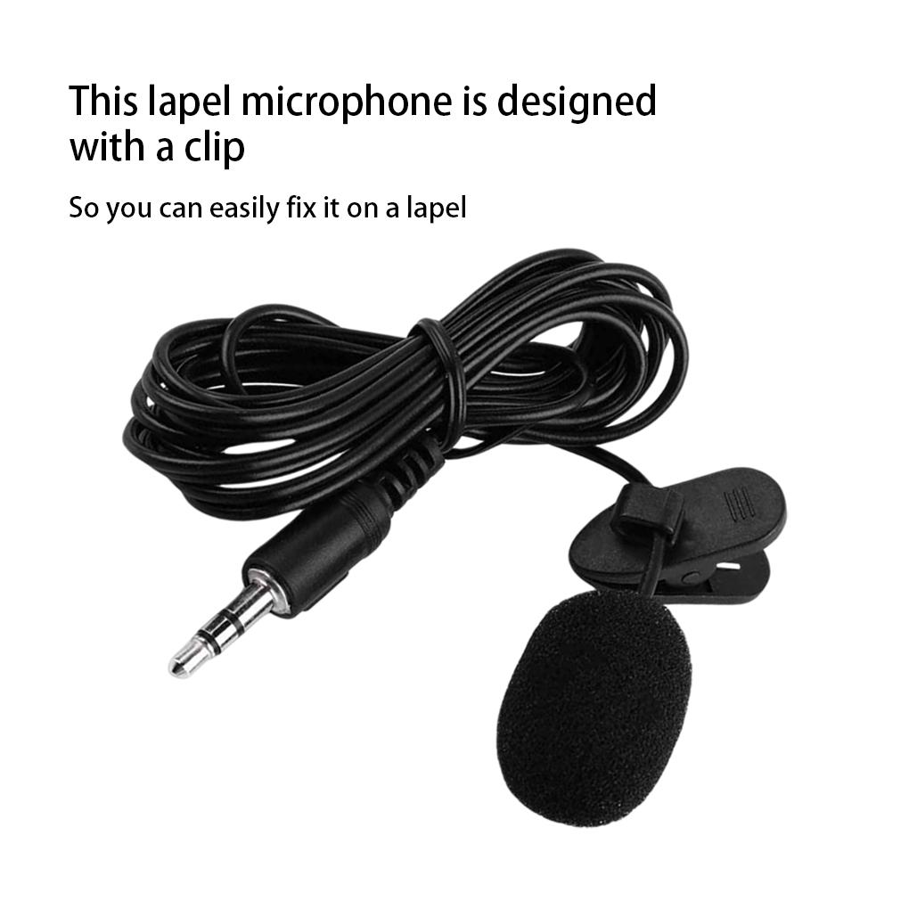3.5mm Wired Lapel Microphone Indoor Outdoor Live Streaming Stage Performance Interview 360 Degree Pickup Sound Recording Mic