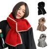 Color Matching Knit Scarf Cold-proof Neck Warmer Luxury Skiing Motorcycle Scarf  Women Men