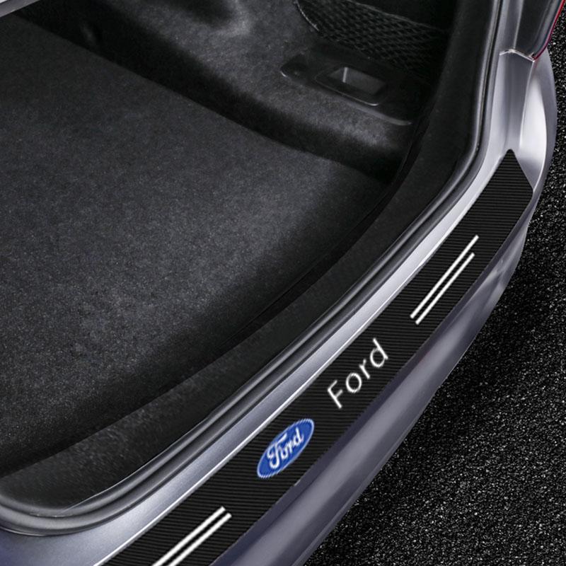 Carbon Fiber Car Trunk Rear Bumper 3D Sticker Guard Plate Protector For Ford Focus Mondeo Kuga Fiesta MK7 Escort Explorer Edge 2 4 MK2 MK4 Mustang