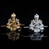 Vibrant Monkey King Figurine - 1 Set Hand-Painted Plastic Car Dashboard Ornament with Golden Hooped Staff