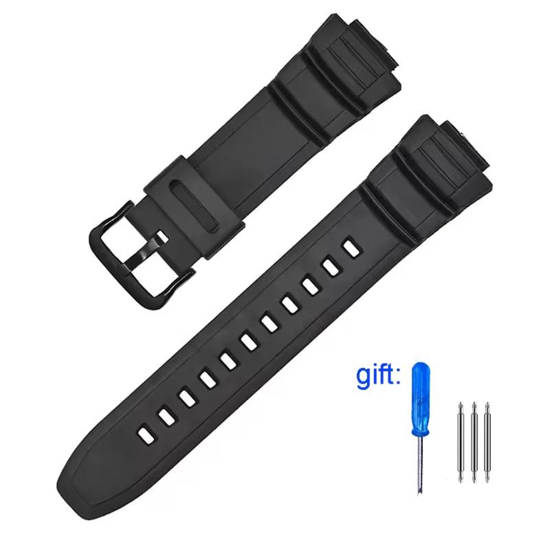 

Ремінець для годинника TPU для Casio MCW-100H MCW-110H W-S220 HDD-S100 WV-200 AE-2000 AE-2100 Ремінець для годинника З випуклим отвором 16 мм Заміна 16mm